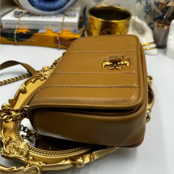🆕 TORY BURCH 🧿 NWOT Kira Chain Shoulder Bag, Toasted Sesame - AUTHENTICATED - Picture 4 of 16